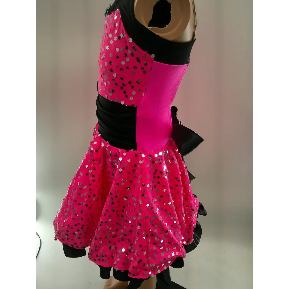 Pre-Owned Dance Costume Medium Child Pink Costume Gallery 17316 Jazz Tap Cloggi